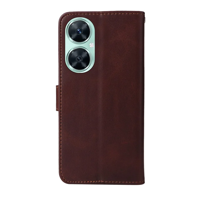 For Huawei nova 11i / Maimang 20 / Enjoy 60 Pro Wallet Phone Case PU Leather Calf Texture Stand Cover - Brown