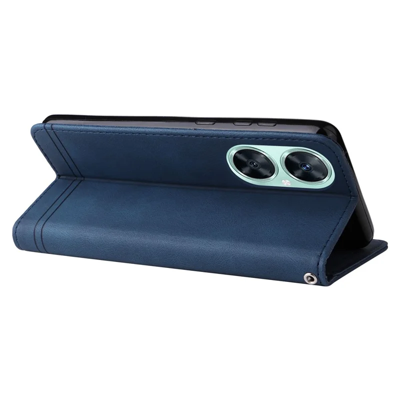 Funda de teléfono tipo cartera con líneas impresas y soporte para Huawei nova 11i / Maimang 20 / Enjoy 60 Pro - Azul