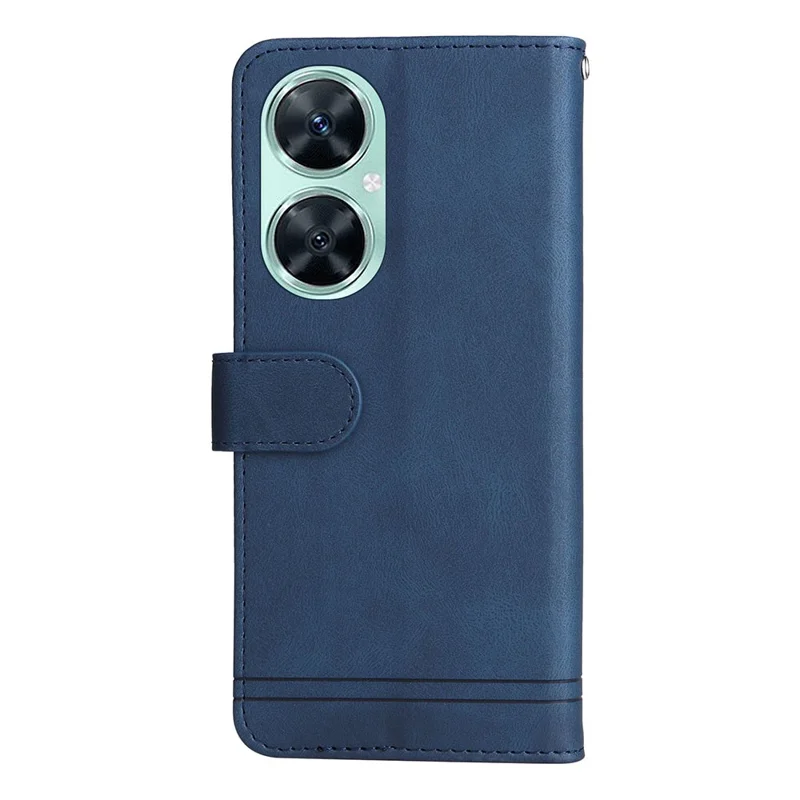 Funda de teléfono tipo cartera con líneas impresas y soporte para Huawei nova 11i / Maimang 20 / Enjoy 60 Pro - Azul