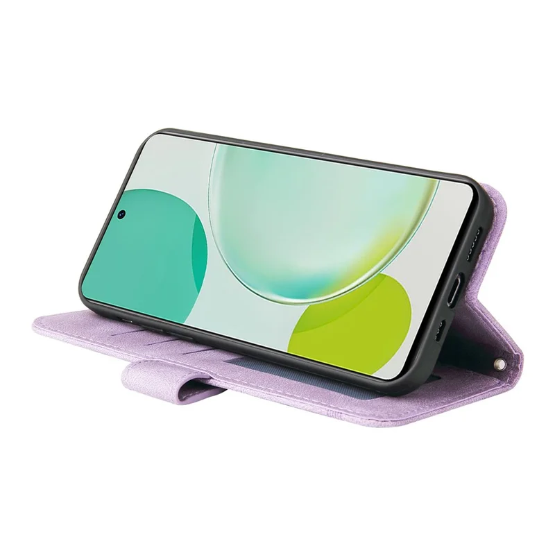 Para Huawei nova 11i / Maimang 20 / Enjoy 60 Pro Wallet Phone Case Imprinted Lines Leather Stand Cover - Roxo