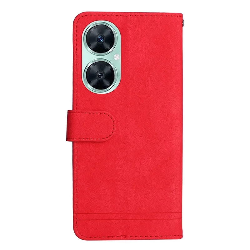 Portefeuille Étui Téléphone Imprimé Lignes Cuir Debout Couverture - Rouge pour Huawei nova 11i / Maimang 20 / Enjoy 60 Pro