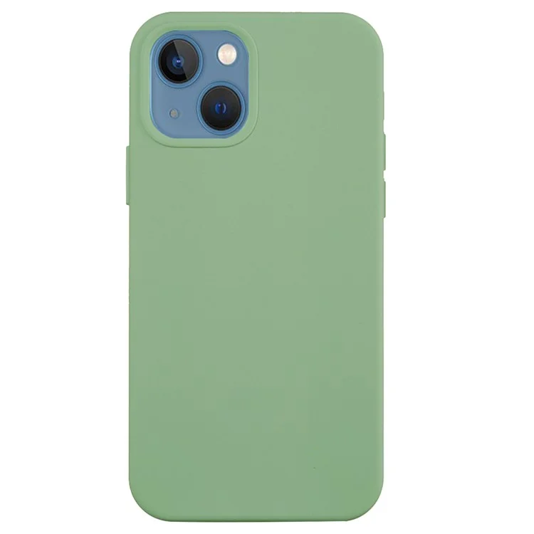 For iPhone 15 Plus Liquid Silicone Anti-drop Phone Case Soft Lining Back Cover - Mint Green