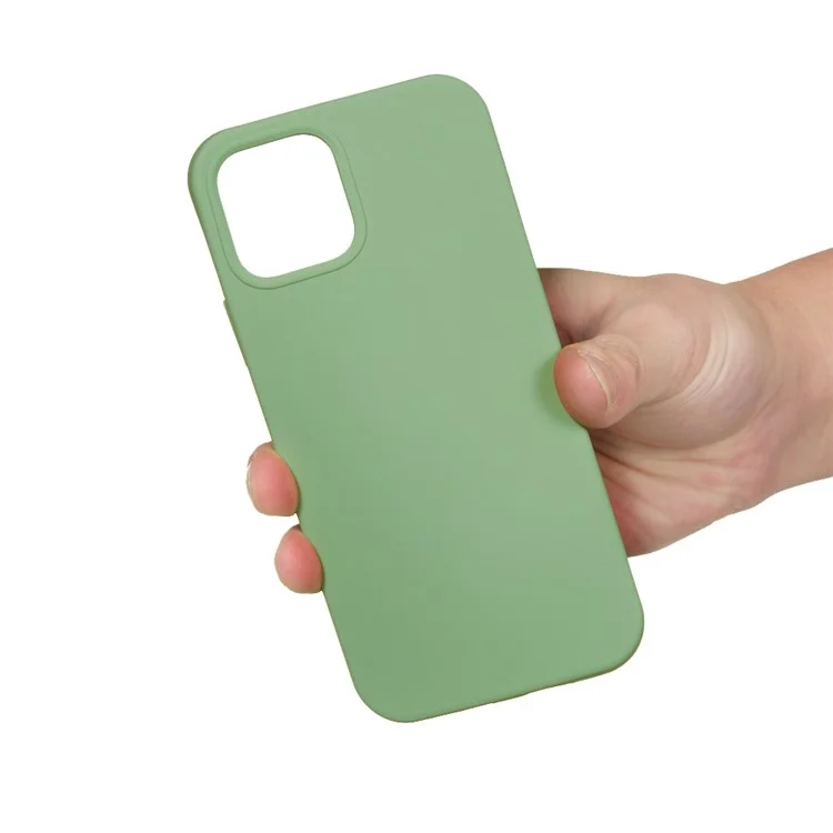 For iPhone 15 Plus Liquid Silicone Anti-drop Phone Case Soft Lining Back Cover - Mint Green