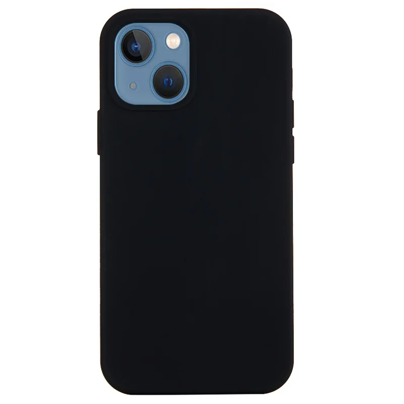 For iPhone 15 Plus Liquid Silicone Anti-drop Phone Case Soft Lining Back Cover - Black