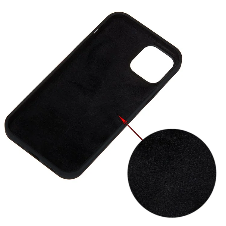 For iPhone 15 Plus Liquid Silicone Anti-drop Phone Case Soft Lining Back Cover - Black