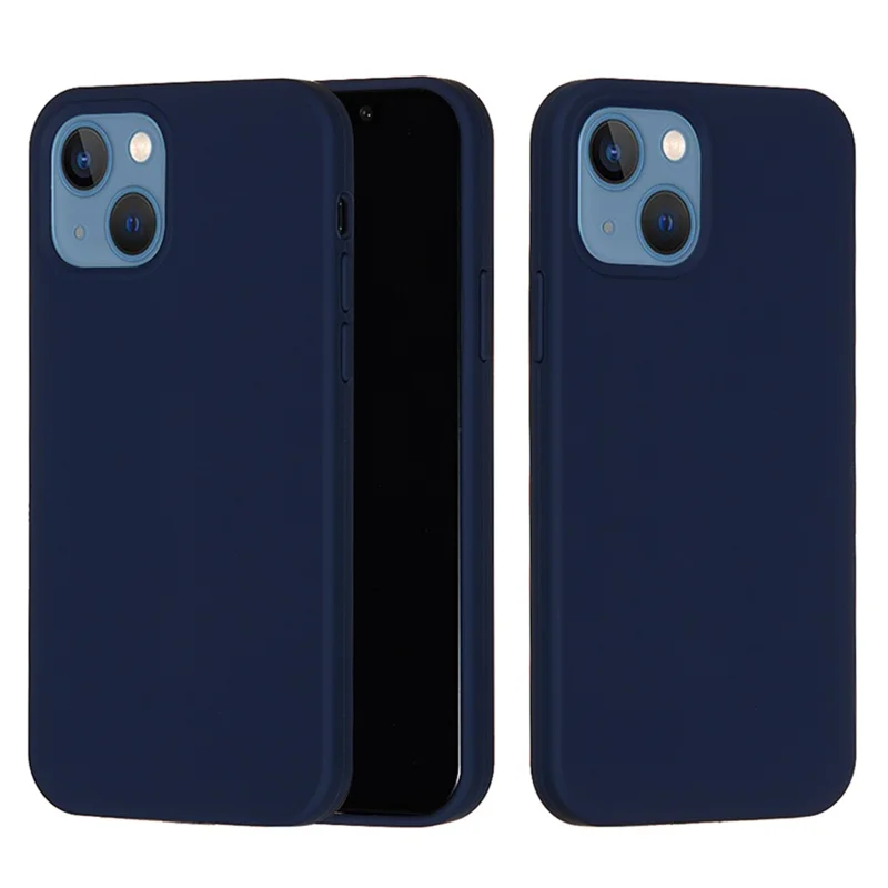 Für iPhone 15 Plus Flüssigsilikondämpfendes Telefonfallweiches Innenfutter Rückenabdeckung - Mitternachtsblau