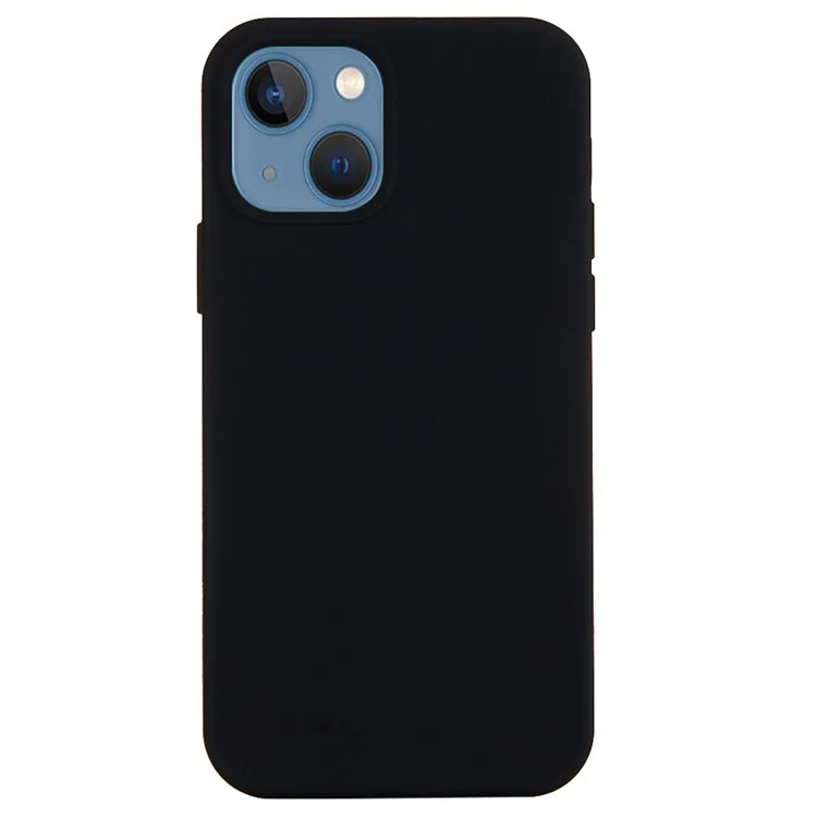 Гибкий жидкий силиконовый чехол для iPhone 15, мягкая подкладка, ударопрочный чехол - черный