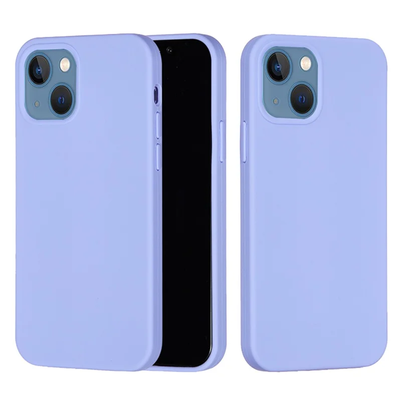 For iPhone 15 Flexible Liquid Silicone Phone Case Soft Lining Anti-drop Cover - Light Purple