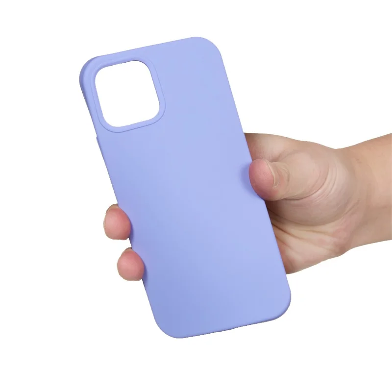 For iPhone 15 Flexible Liquid Silicone Phone Case Soft Lining Anti-drop Cover - Light Purple