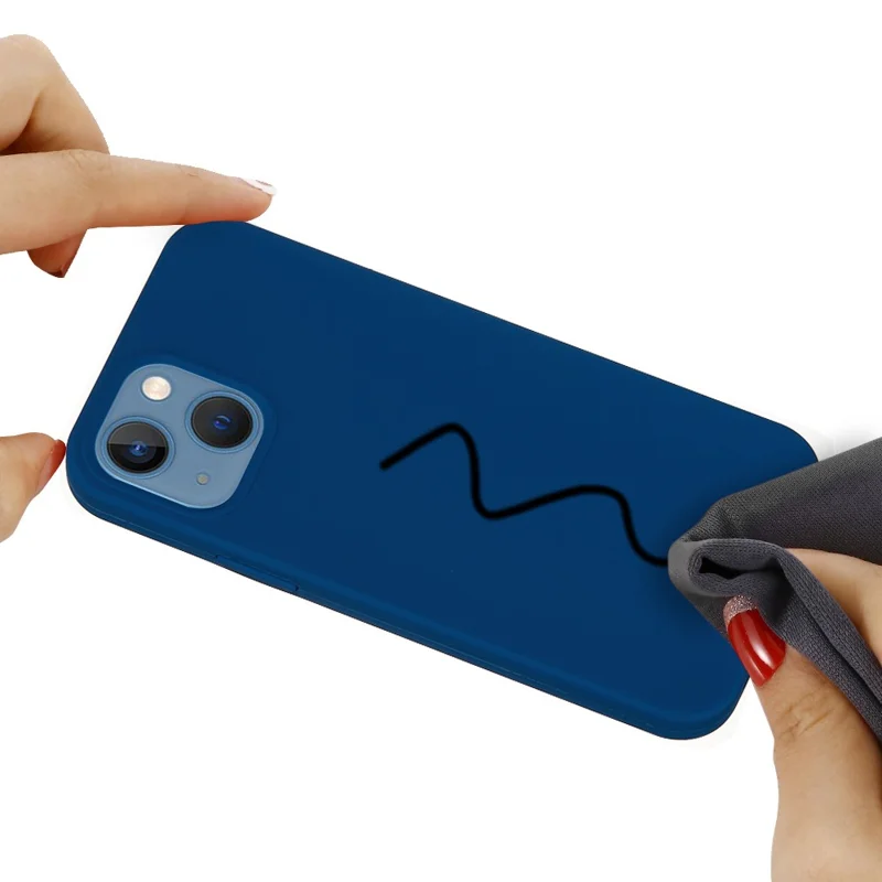 Para iPhone 15 Flexible Líquido de Silicona Funda de teléfono Suave Revestimiento Antideslizante - Azul