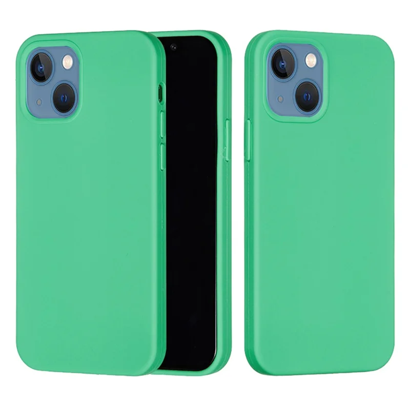 Para iPhone 15 Flexível Capa de Telefone de Silicone Líquido Forro Suave Anti-queda Capa - Verde