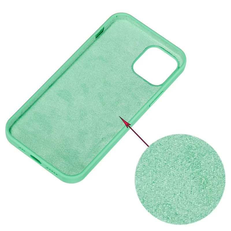 Para iPhone 15 Flexível Capa de Telefone de Silicone Líquido Forro Suave Anti-queda Capa - Verde