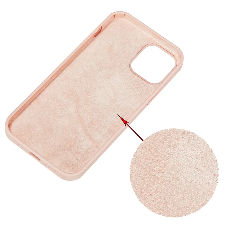 For iPhone 15 Flexible Liquid Silicone Phone Case Soft Lining Anti-drop Cover - Pink