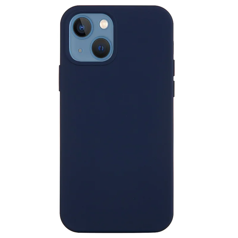 For iPhone 15 Flexible Liquid Silicone Phone Case Soft Lining Anti-drop Cover - Midnight Blue