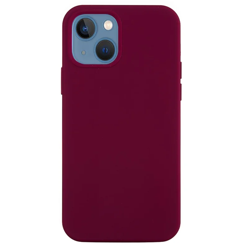 For iPhone 15 Flexible Liquid Silicone Phone Case Soft Lining Anti-drop Cover - Wine Red