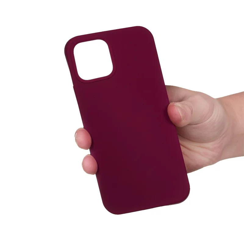 For iPhone 15 Flexible Liquid Silicone Phone Case Soft Lining Anti-drop Cover - Wine Red