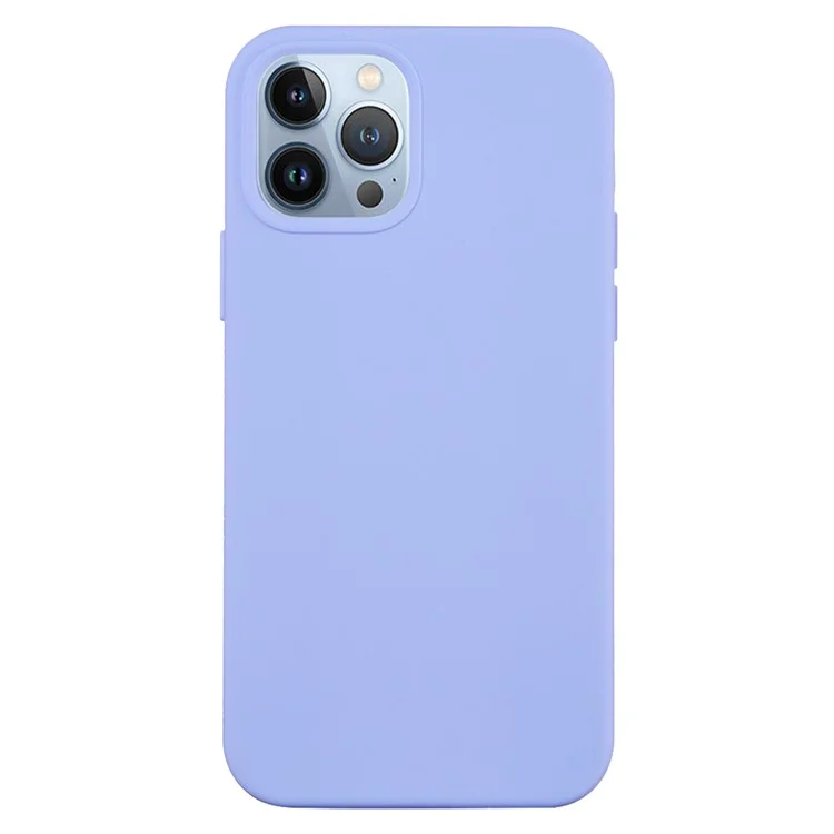 For iPhone 15 Pro Max Liquid Silicone Soft Lining Back Cover Anti-drop Phone Case - Light Purple