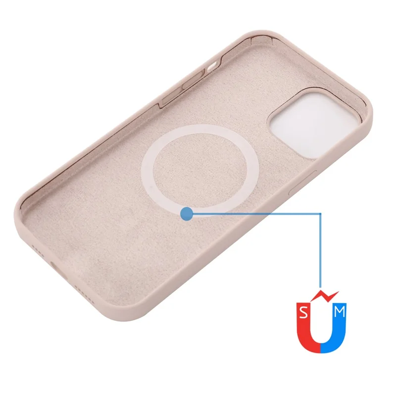 For iPhone 15 Pro Compatible with MagSafe Wireless Charging Phone Case Soft Anti-scratch Silicone Cover - Pink