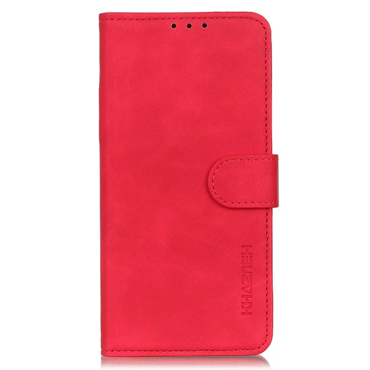 KHAZNEH Para OnePlus Nord 3 5G / Ace 2V Retro Phone Stand Case Capa de Carteira à Prova de Quedas de Couro PU - Vermelho