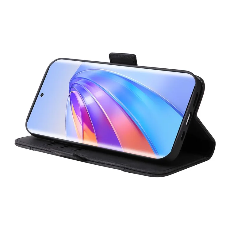 BETOPNICE 001 For Honor X9a 5G / X40 5G / Magic5 Lite 5G Funda protectora de cuero PU con costuras y estampado - Negro