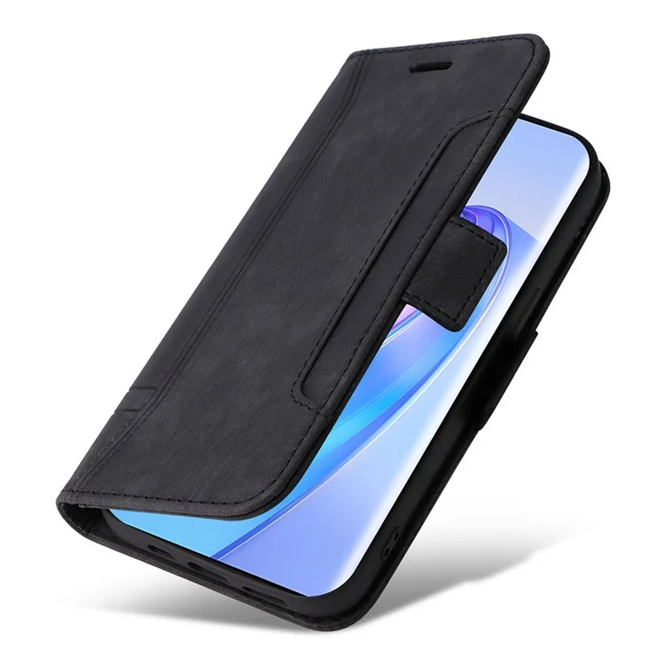 BETOPNICE 001 For Honor X9a 5G / X40 5G / Magic5 Lite 5G Funda protectora de cuero PU con costuras y estampado - Negro