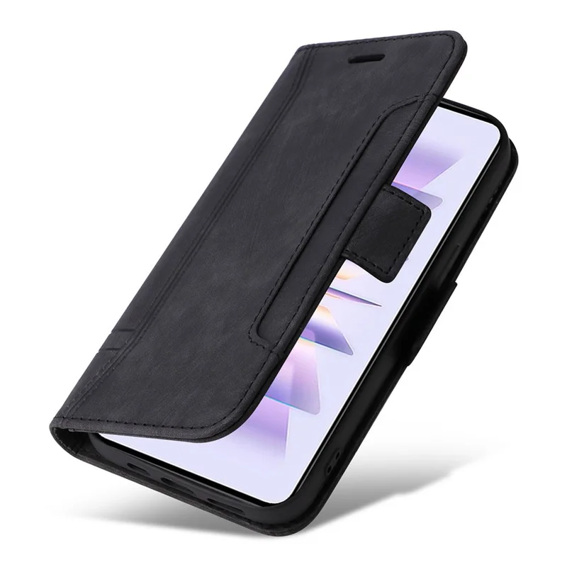 BETOPNICE 001 Für Xiaomi Redmi K60 5G / K60 Pro 5G / Poco F5 Pro 5G PU-Leder-Handyhülle Stoßfeste Hülle - Schwarz