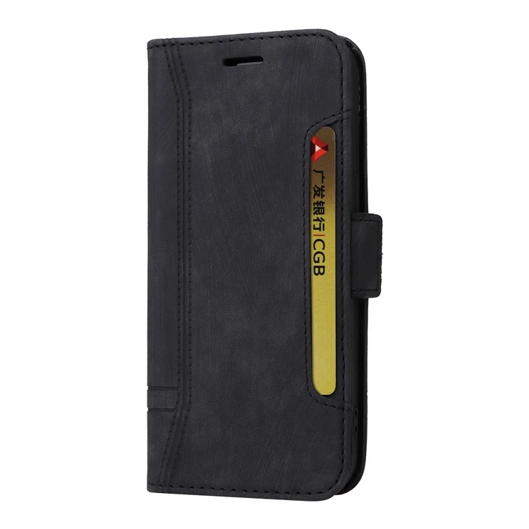 BETOPNICE 001 For vivo Y02 4G / Y11 (2023) / Y02A 4G Protective Cover Stitching Imprinted PU Leather Wallet Phone Case - Black