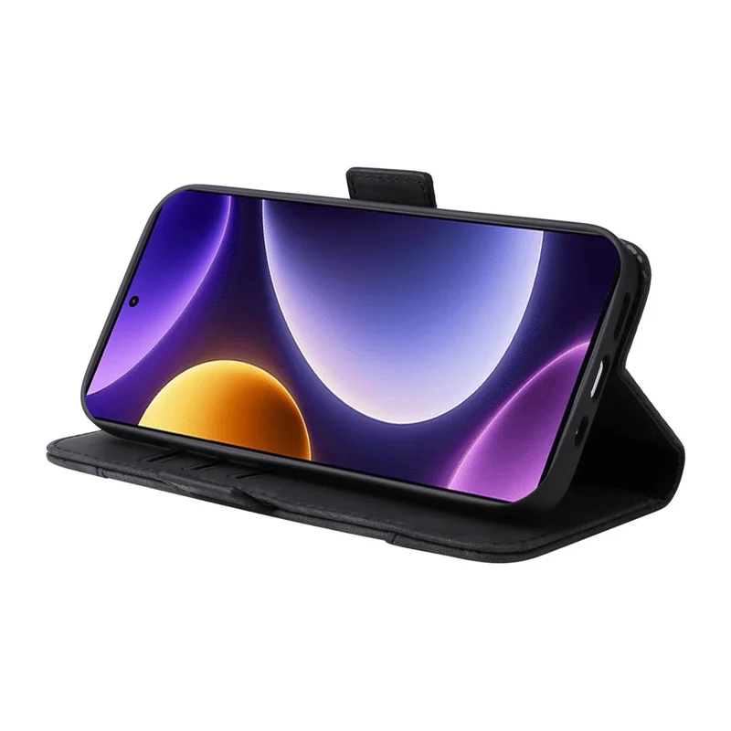 BETOPNICE 001 For Xiaomi Redmi Note 12 Turbo / Poco F5 5G PU Leather Wallet Cover Anti-Scratch Protective Phone Case - Black