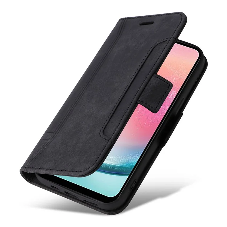BETOPNICE 001 для Samsung Galaxy A24 4G (162,1 x 77,6 x 8,3 мм) Чехол-кошелек с подставкой Imprinted Line PU Leather Cover - Черный