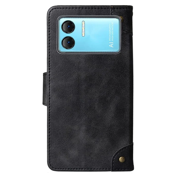 For Doogee X98 / X98 Pro PU Leather Wallet Case Full Protection Stand Phone Cover - Black