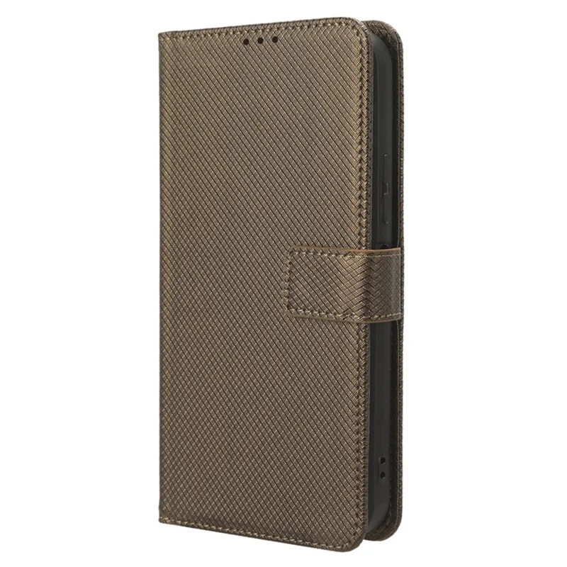 Voor Nokia XR21 Stootvaste Portemonnee Hoesje PU Leren Diamantstructuur Cover met Stand - Bruin