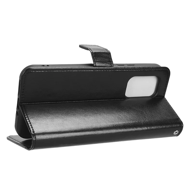 Voor Nokia XR21 Crazy Horse-structuur Stand Wallet Case PU-leer Antivalt-telefoonhoes - Zwart