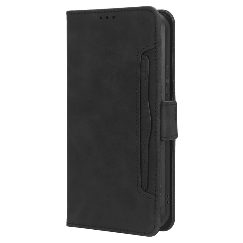 Voor Nokia XR21 Hoes met Meerdere Kaartvakken PU Leren Antivalt Hoes met Stand en Portemonnee - Zwart