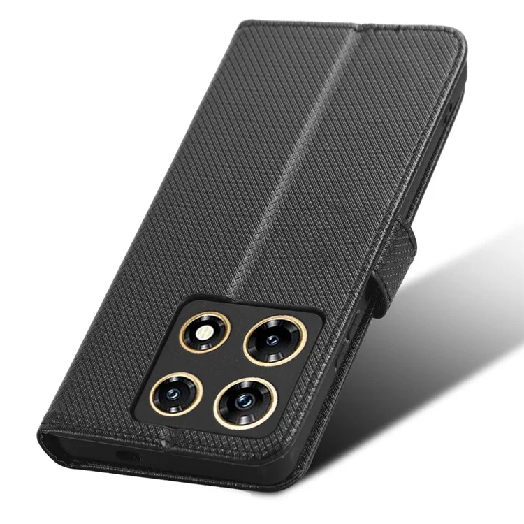 Per Infinix Note 30 Pro 4G X678B Diamond Texture PU Leather Stand Case Anti-Drop Wallet Cover - Nero