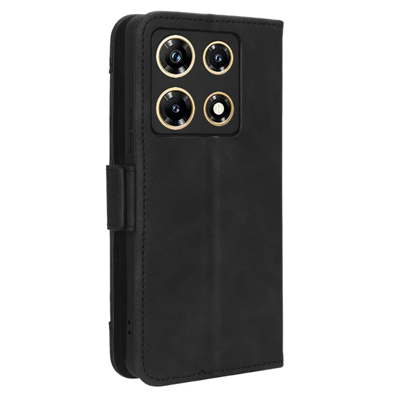Til Infinix Note 30 Pro 4G X678B med flere kortlommer, stødfast dæksel, stående lomme i PU-læder - Sort