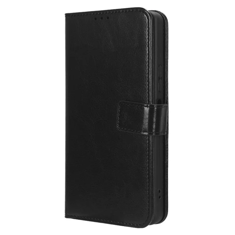 Для Infinix Note 30 Pro 4G X678B Crazy Horse Texture Leather Case Anti-Drop Phone Cover with Wallet Stand - Черный