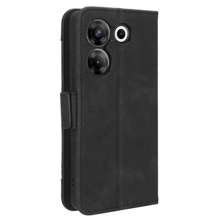Custodia in pelle per TECNO Camon 20 Pro 5G CK8n, custodia protettiva con supporto a portafoglio e più slot per schede - Nero