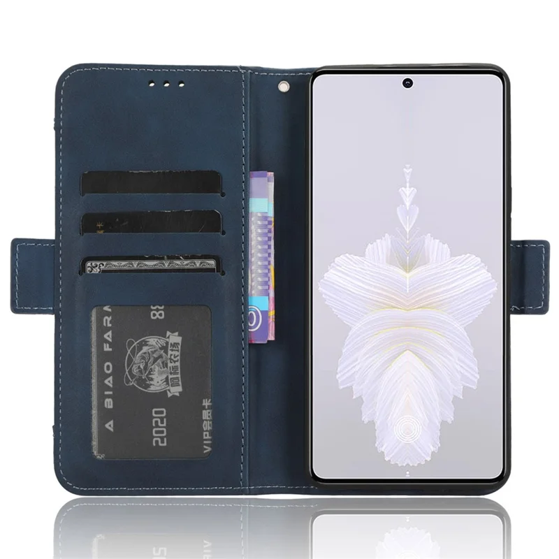 Leather Phone Case for TECNO Camon 20 Pro 5G CK8n, Wallet Stand Protective Cover with Multiple Card Slots - Blue