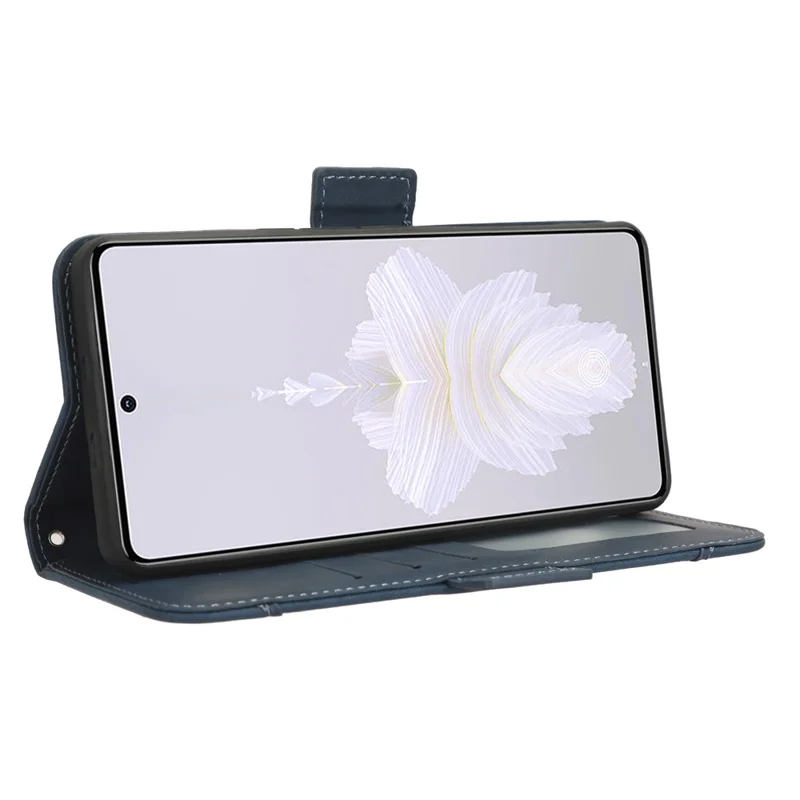 Leather Phone Case for TECNO Camon 20 Pro 5G CK8n, Wallet Stand Protective Cover with Multiple Card Slots - Blue