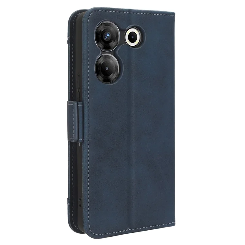 Leather Phone Case for TECNO Camon 20 Pro 5G CK8n, Wallet Stand Protective Cover with Multiple Card Slots - Blue
