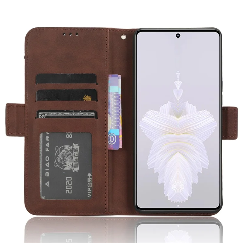 Leder-Handyhülle für TECNO Camon 20 Pro 5G CK8n, Brieftasche mit Ständer, Schutzhülle mit mehreren Kartenfächern - Braun