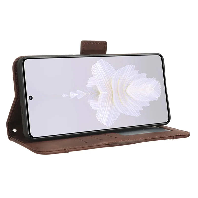 Leder-Handyhülle für TECNO Camon 20 Pro 5G CK8n, Brieftasche mit Ständer, Schutzhülle mit mehreren Kartenfächern - Braun