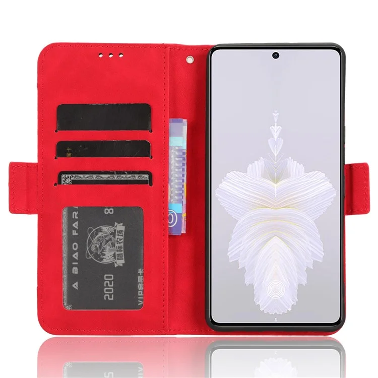 Leather Phone Case for TECNO Camon 20 Pro 5G CK8n , Wallet Stand Protective Cover with Multiple Card Slots - Red
