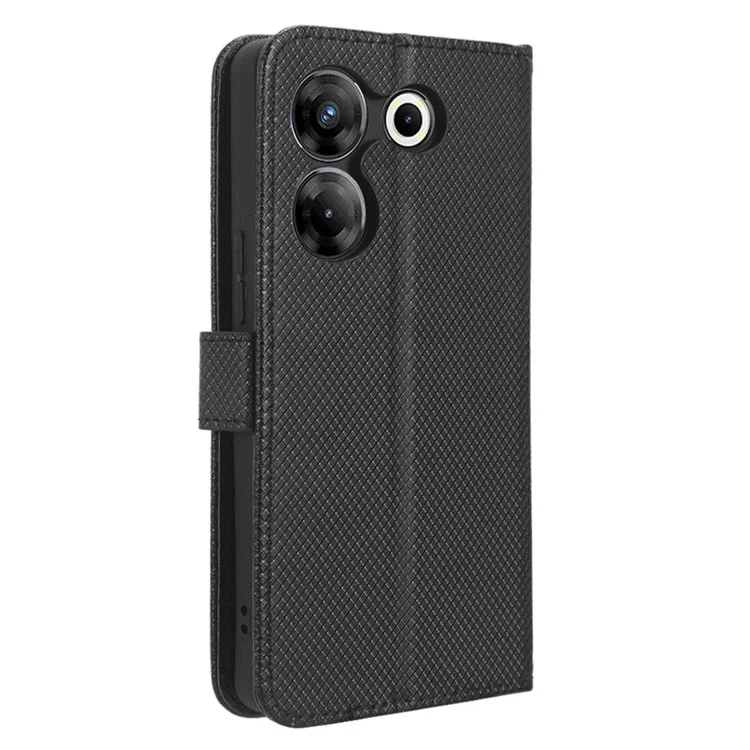 Pour TECNO Camon 20 Pro 5G CK8n Étui Portefeuille en Cuir PU avec Support - Noir