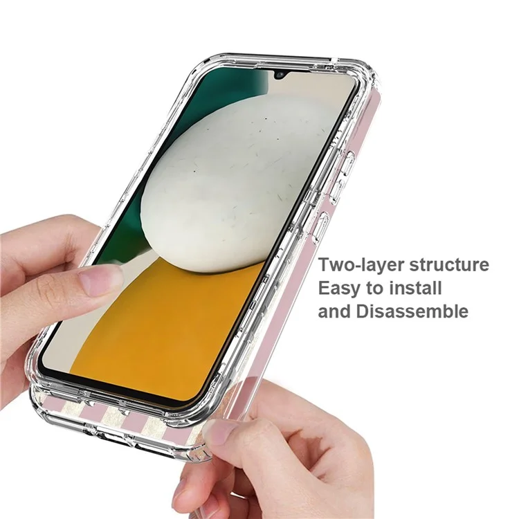 For Samsung Galaxy A34 5G PC Frame + TPU Transparent Phone Case Pattern Printing Anti-scratch Cover - American Flag