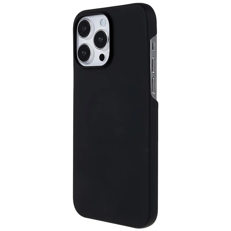 Para iPhone 15 Pro Max Capa de telefone celular revestida de borracha Capa de telefone protetora resistente a arranhões de PC - Preto