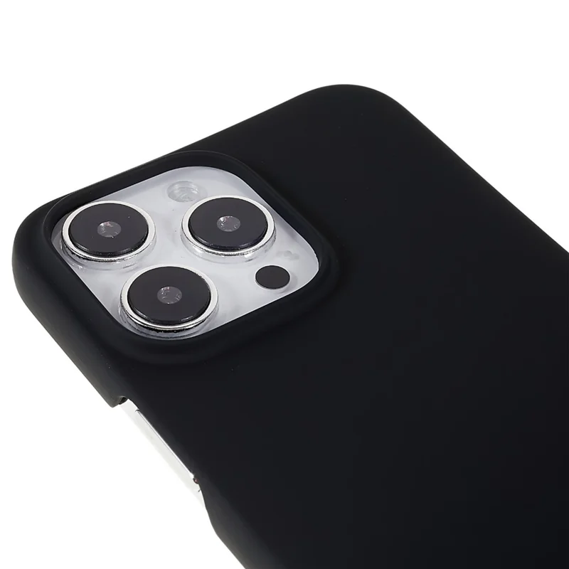 Para iPhone 15 Pro Max Capa de telefone celular revestida de borracha Capa de telefone protetora resistente a arranhões de PC - Preto