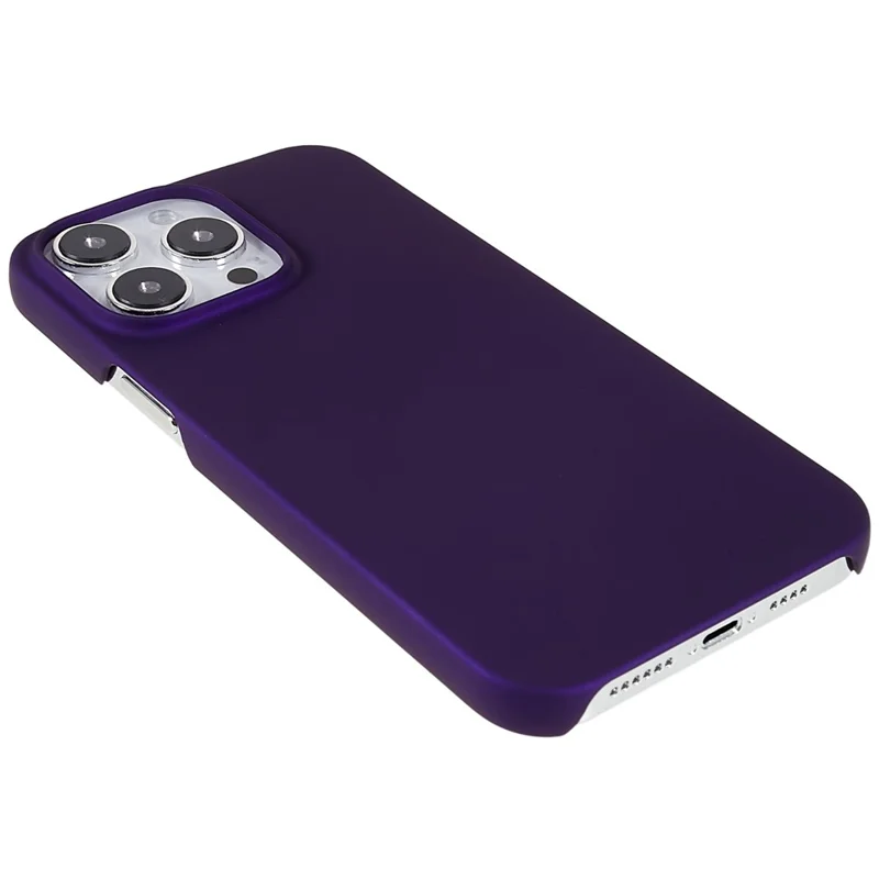 For iPhone 15 Pro Max Rubberized Cell Phone Case Scratch-resistant PC Protective Phone Cover - Purple