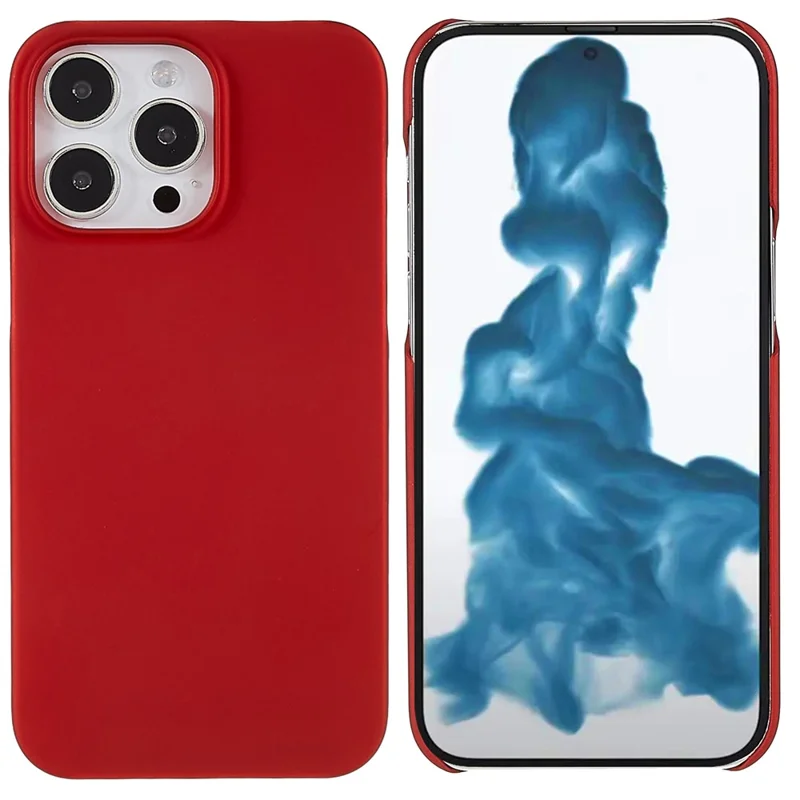 For iPhone 15 Pro Max Rubberized Cell Phone Case Scratch-resistant PC Protective Phone Cover - Red