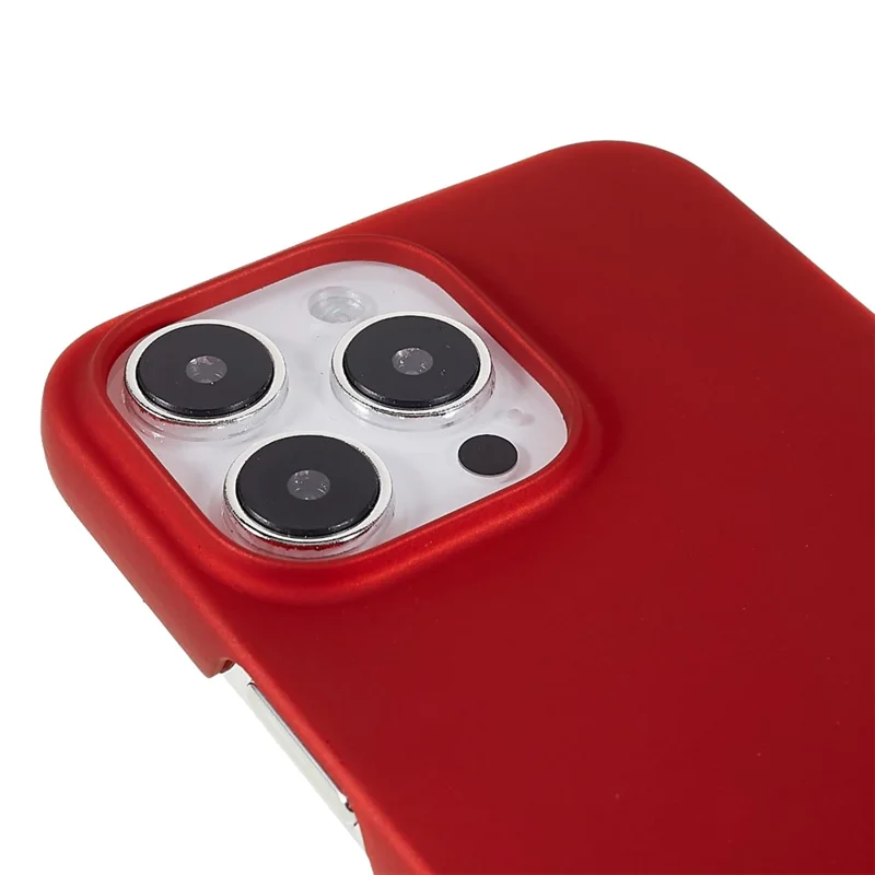 For iPhone 15 Pro Max Rubberized Cell Phone Case Scratch-resistant PC Protective Phone Cover - Red